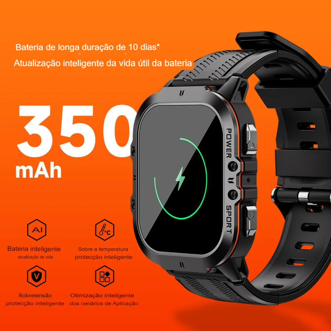 Smartwatch inteligente Militar Impermeável com Bluetooth